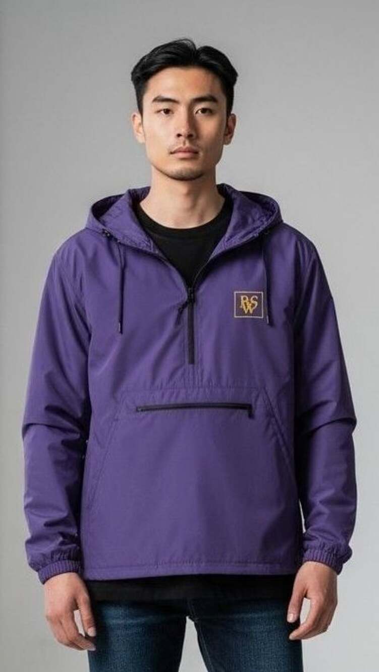 Charles River Apparel Pullover Windbreaker Jacket Style 9904 XL Purple